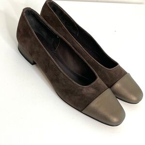 VANELI Cap Toe Flat Leather & Suede Women's Size 8S SLIM (very narrow)